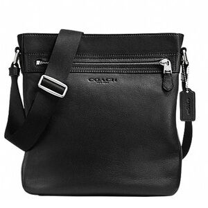 NWT Coach Men’s Tech Crossbody Bag Smooth Leather Black F71745 iPad Holder